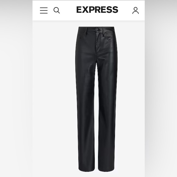 NWT Express High Waisted Faux Leather Wide Leg Pant
Black - Picture 5 of 5